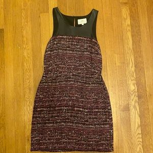 Women’s tweed and leather work dress